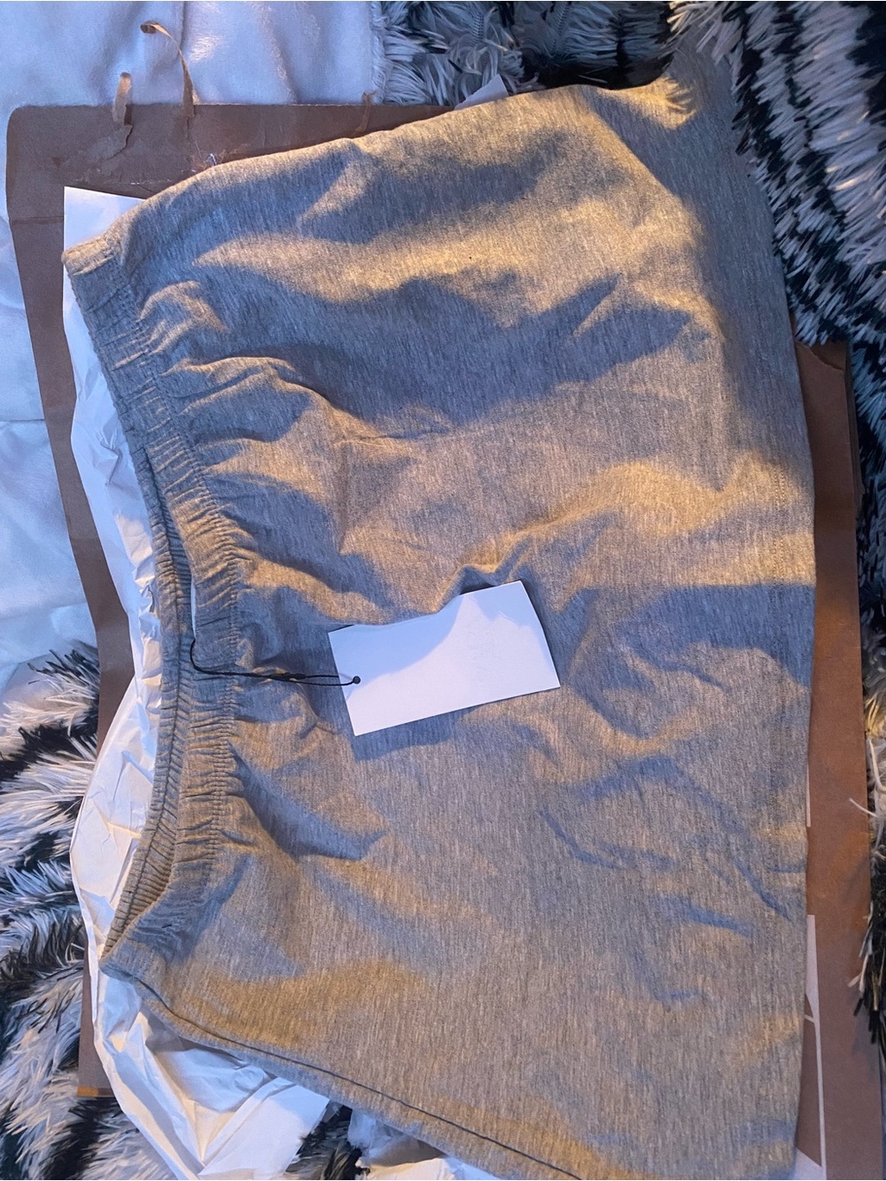 Gray Elastic Waist Casual Skort